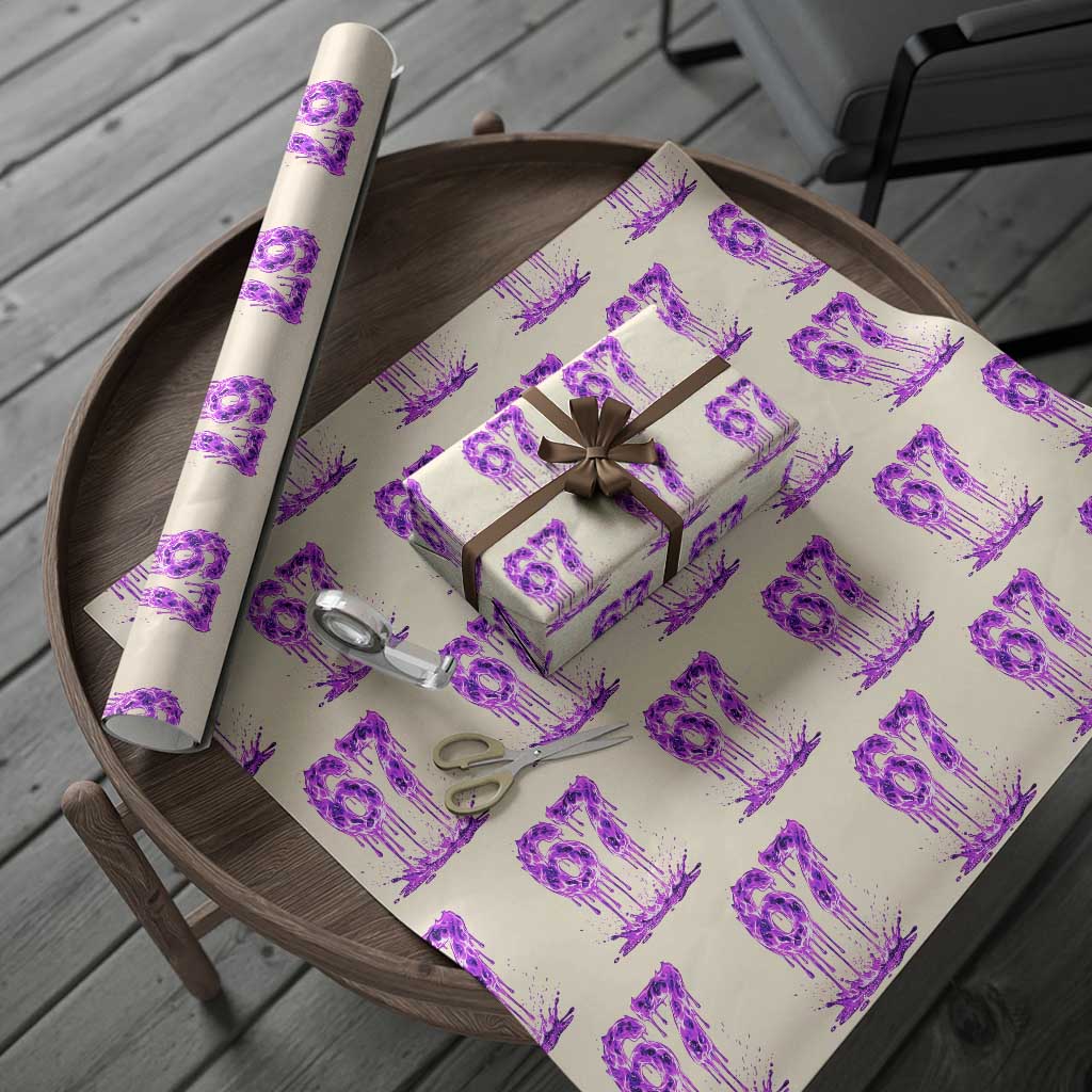Drip Fire Flame Six Seven Wrapping Paper Roll Trendy Meme Gift