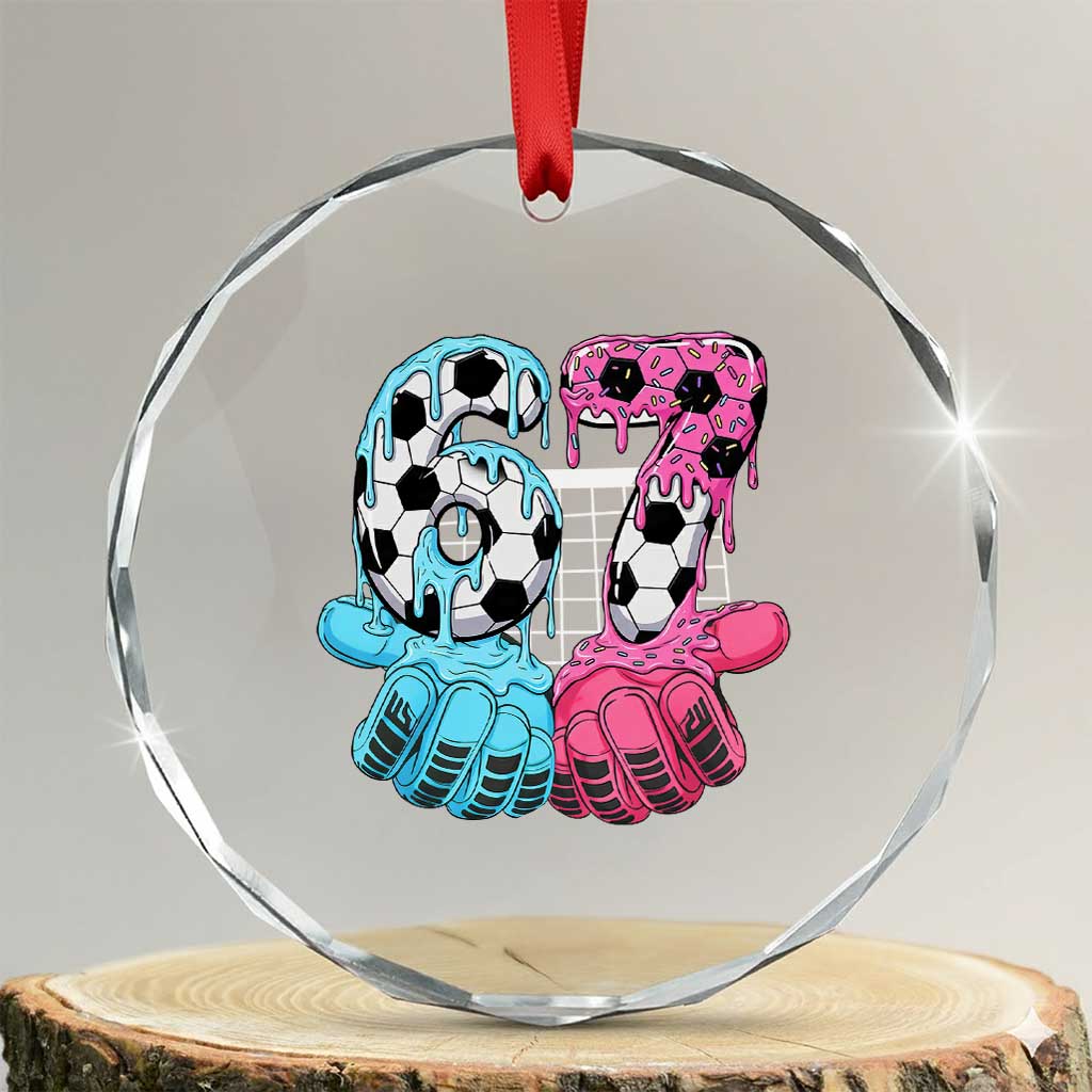 Drip Soccer Six Seven Meme Crystal Glass Ornament Funny Gen Alpha Slang
