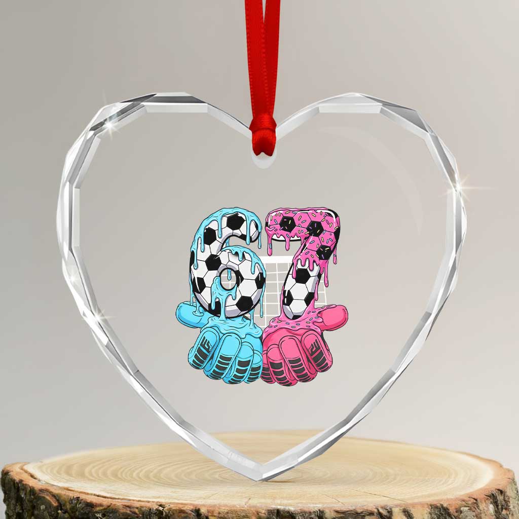 Drip Soccer Six Seven Meme Heart Crystal Glass Ornament Funny Gen Alpha Slang