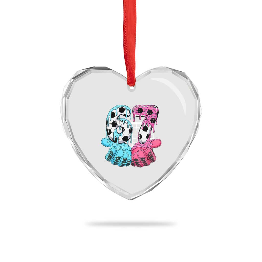 Drip Soccer Six Seven Meme Heart Crystal Glass Ornament Funny Gen Alpha Slang