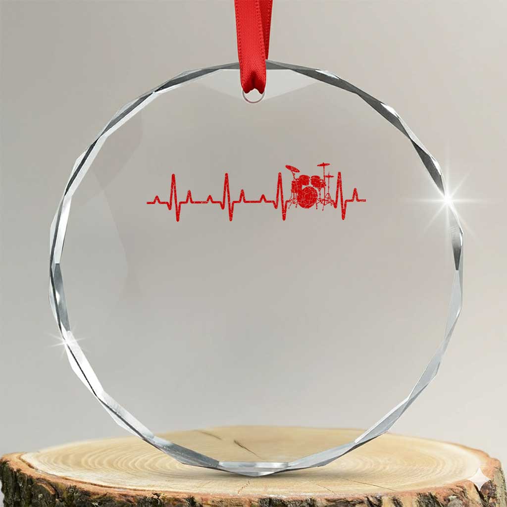 Drums Heartbeat Crystal Glass Ornament Drummer Percussionist - Wonder Print Shop