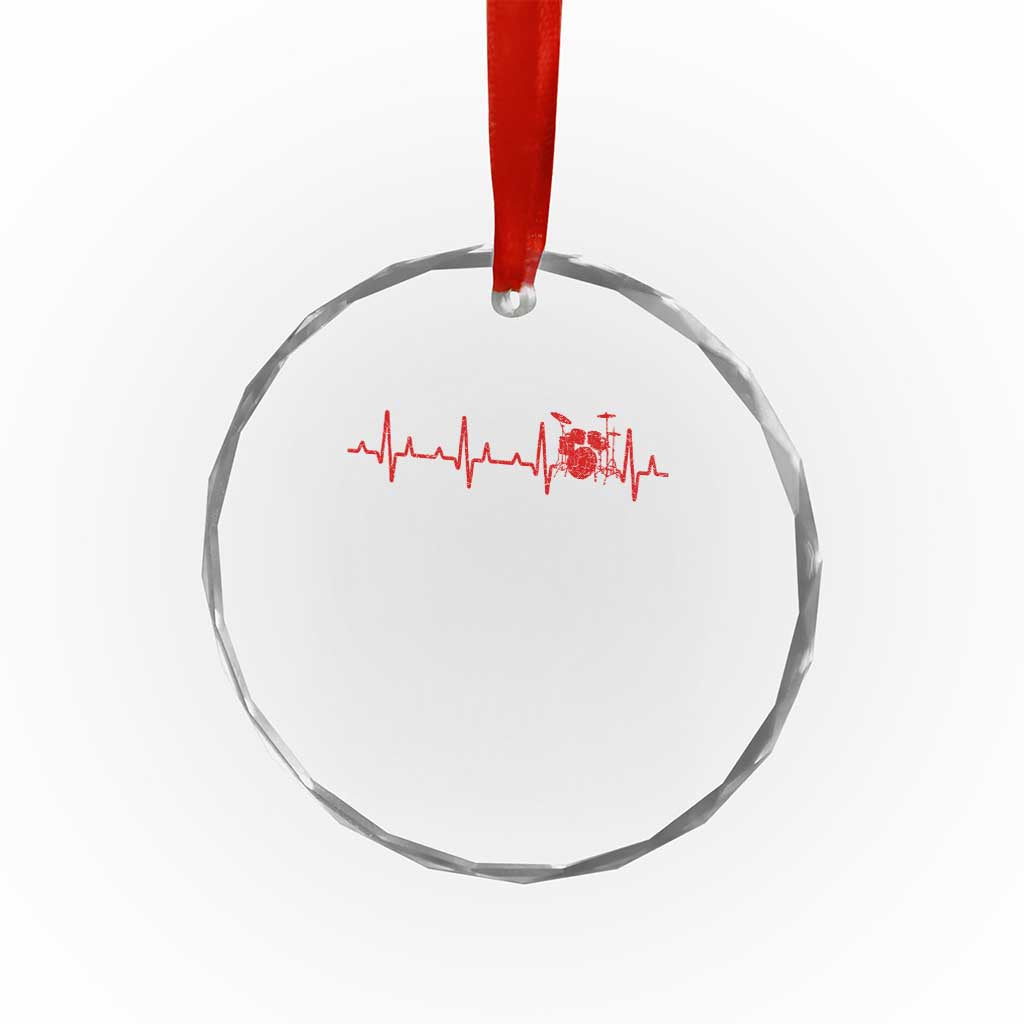 Drums Heartbeat Crystal Glass Ornament Drummer Percussionist - Wonder Print Shop