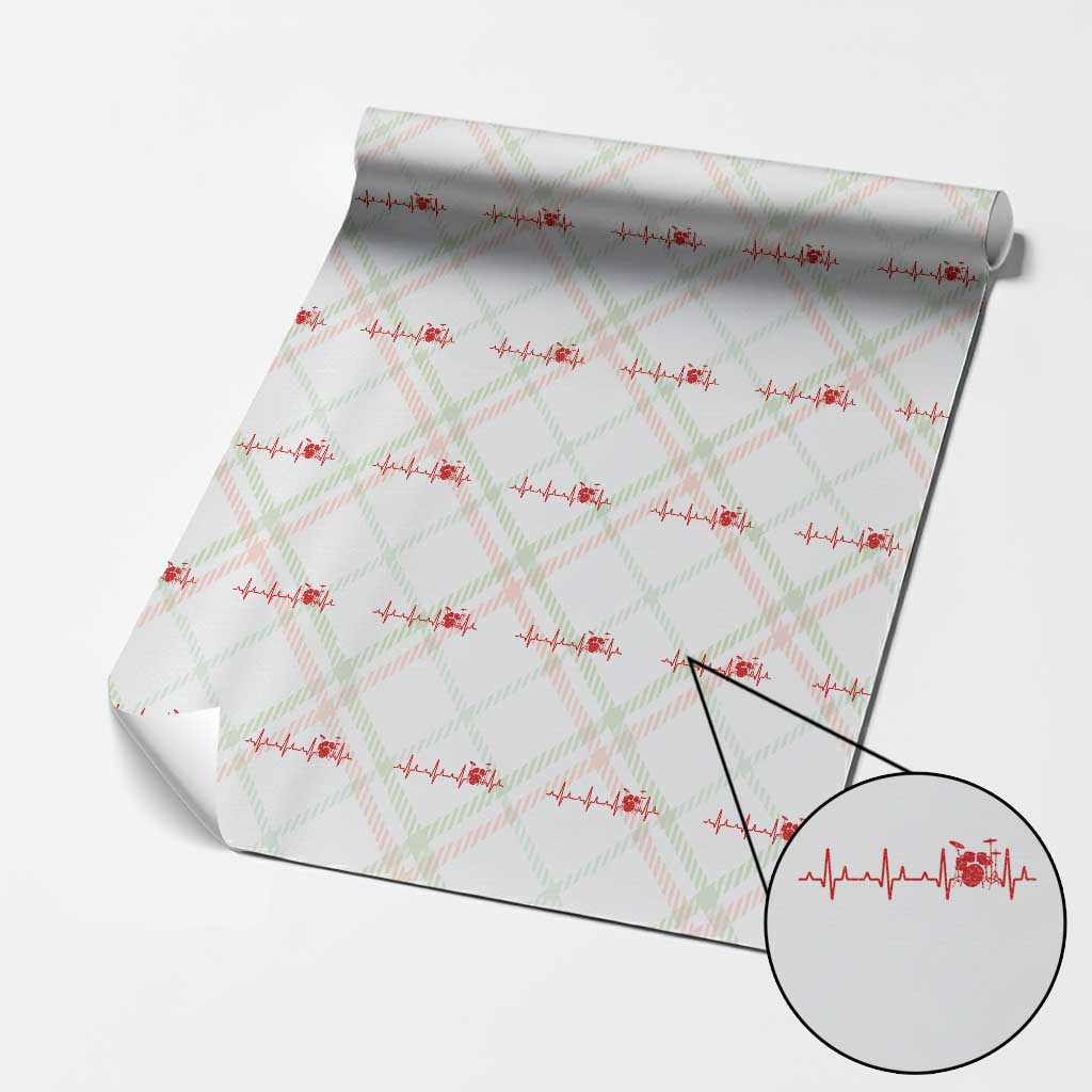 Drums Heartbeat Wrapping Paper Roll Drummer Percussionist - Wonder Print Shop
