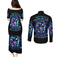 Lady Skull Couples Matching Puletasi and Long Sleeve Button Shirt Don't Try To Figure Me Out I'm A Special Kind Of Twisted - Wonder Print Shop