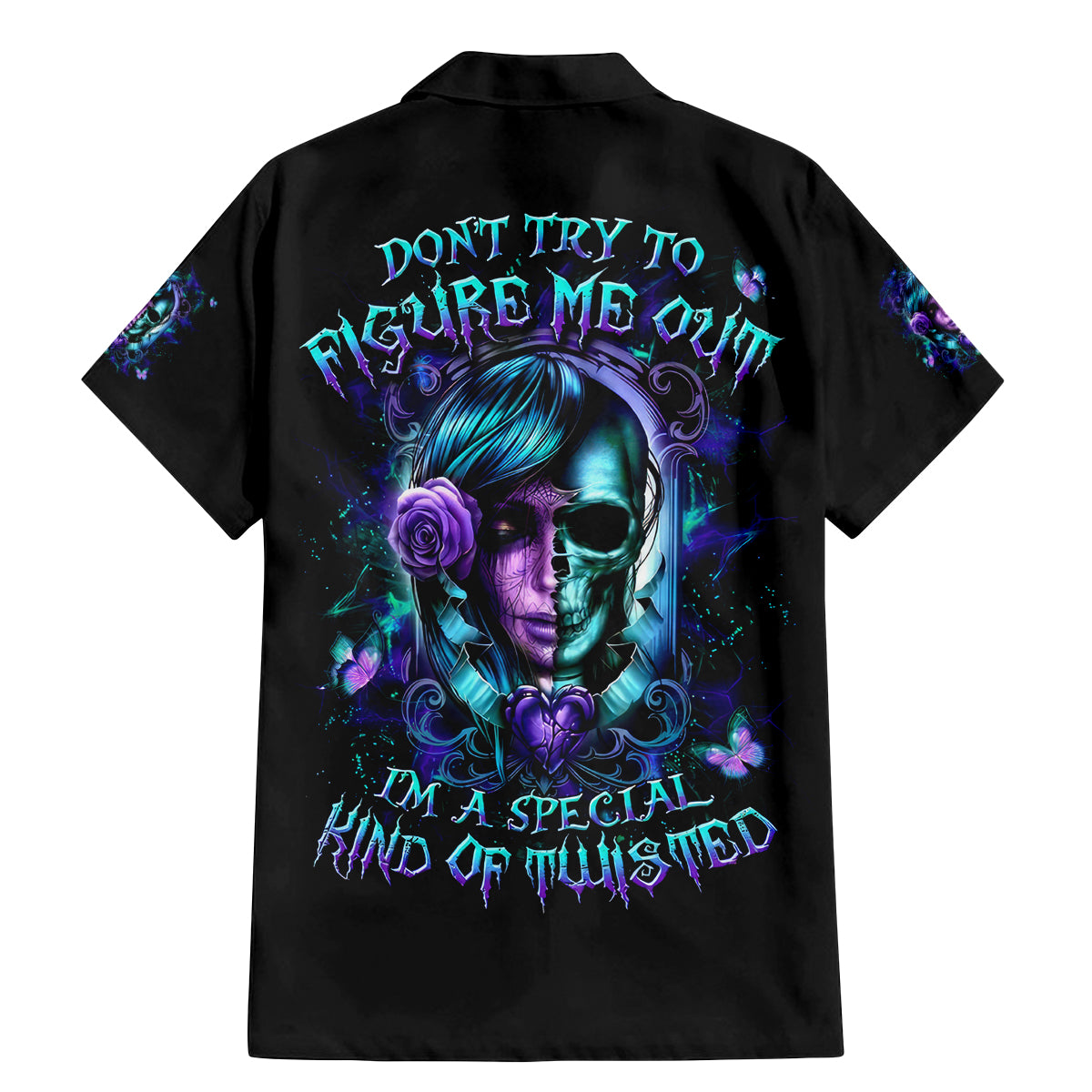 Lady Skull Family Matching Mermaid Dress and Hawaiian Shirt Don't Try To Figure Me Out I'm A Special Kind Of Twisted - Wonder Print Shop