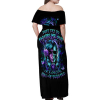 Lady Skull Family Matching Off Shoulder Maxi Dress and Hawaiian Shirt Don't Try To Figure Me Out I'm A Special Kind Of Twisted - Wonder Print Shop