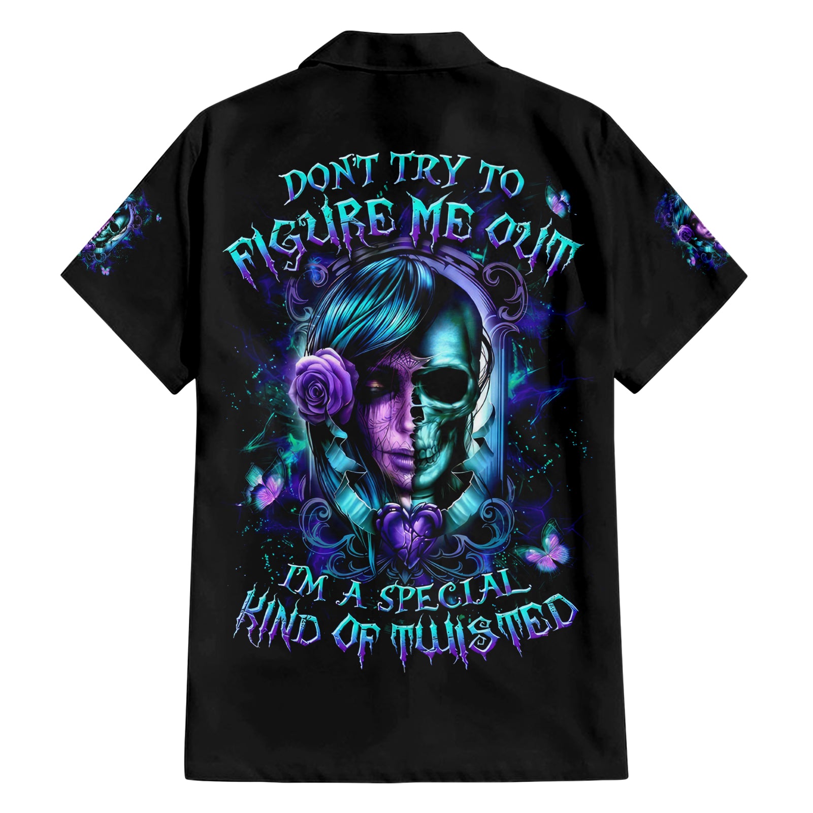Lady Skull Hawaiian Shirt Don't Try To Figure Me Out I'm A Special Kind Of Twisted - Wonder Print Shop