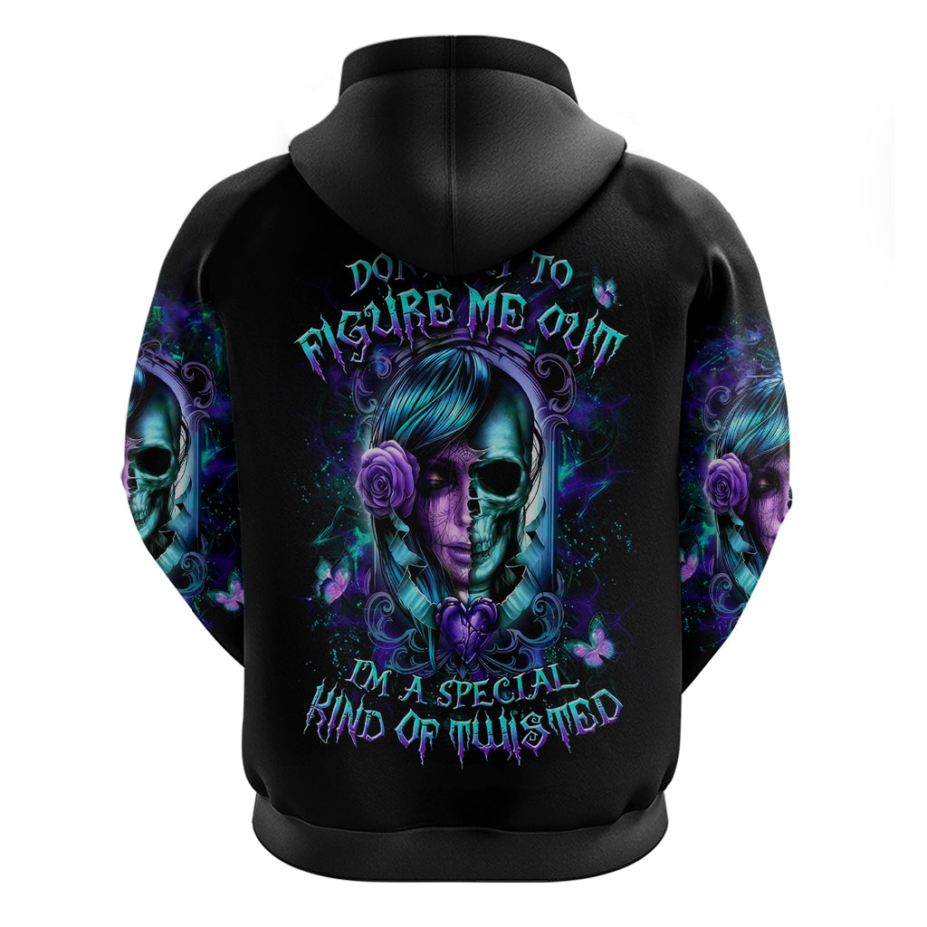 Lady Skull Hoodie Don't Try To Figure Me Out I'm A Special Kind Of Twisted - Wonder Print Shop