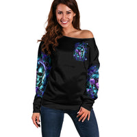 Lady Skull Off Shoulder Sweater Don't Try To Figure Me Out I'm A Special Kind Of Twisted - Wonder Print Shop