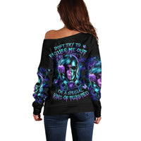 Lady Skull Off Shoulder Sweater Don't Try To Figure Me Out I'm A Special Kind Of Twisted - Wonder Print Shop