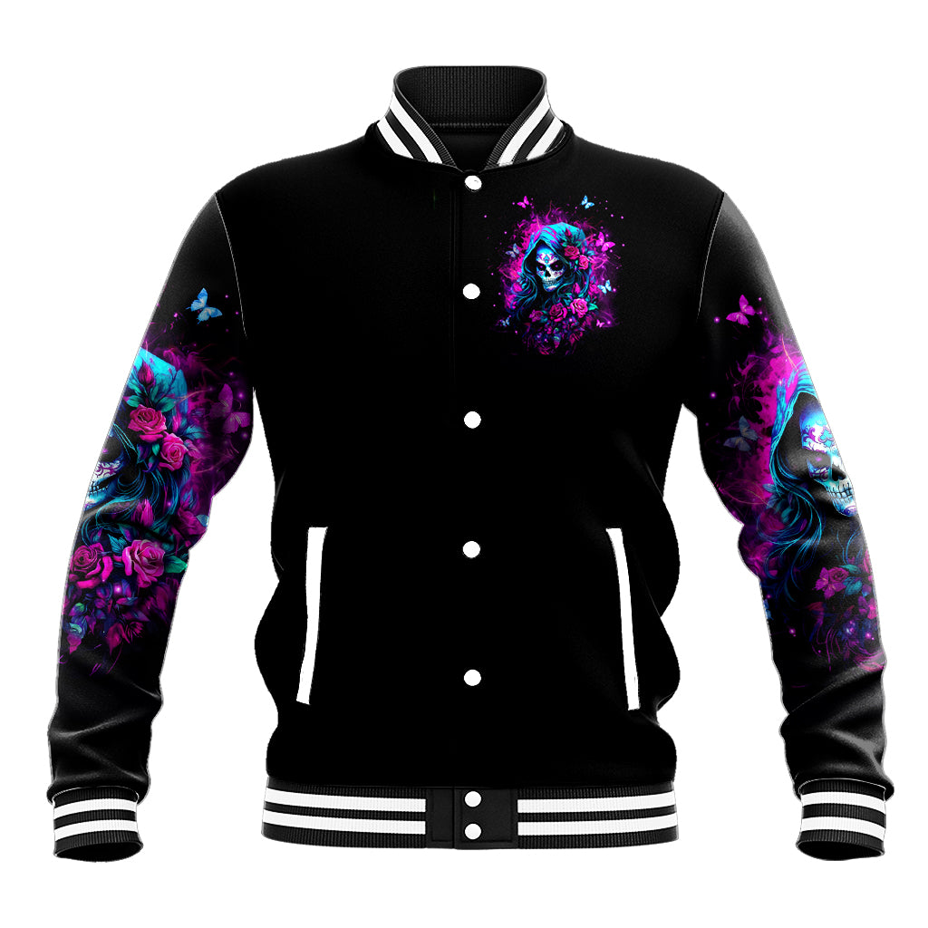 Witch Skull Baseball Jacket I'm A Good Person But Don't Give Me A Reason To Show Evil Side - Wonder Print Shop