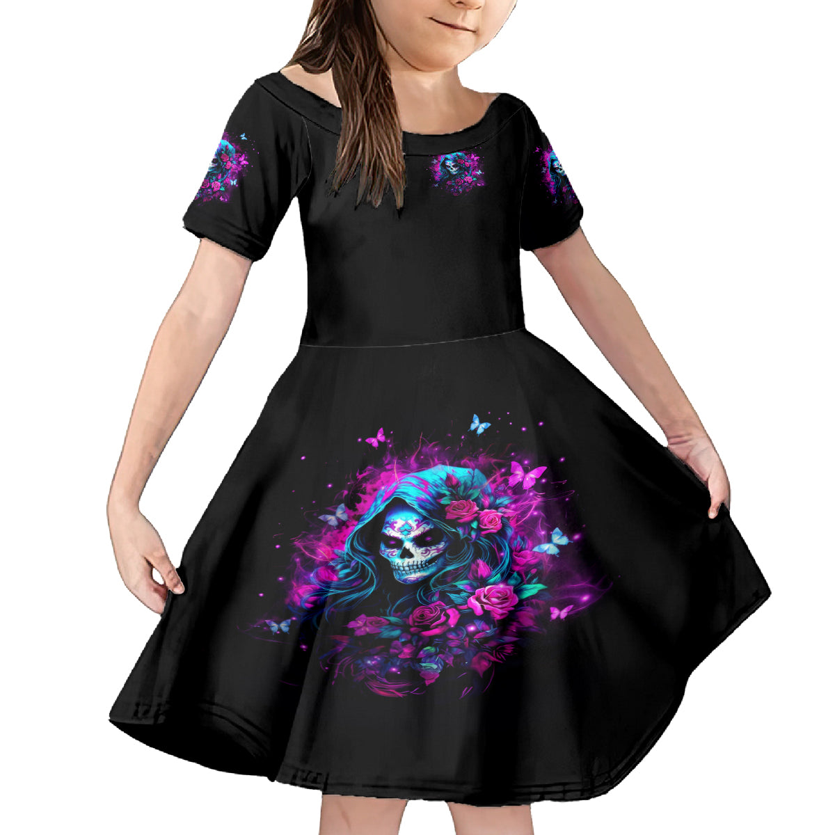 Witch Skull Family Matching Summer Maxi Dress and Hawaiian Shirt I'm A Good Person But Don't Give Me A Reason To Show Evil Side - Wonder Print Shop