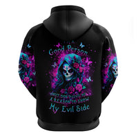 Witch Skull Hoodie I'm A Good Person But Don't Give Me A Reason To Show Evil Side - Wonder Print Shop
