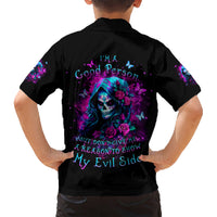 Witch Skull Kid Hawaiian Shirt I'm A Good Person But Don't Give Me A Reason To Show Evil Side - Wonder Print Shop