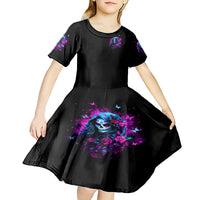Witch Skull Kid Short Sleeve Dress I'm A Good Person But Don't Give Me A Reason To Show Evil Side - Wonder Print Shop