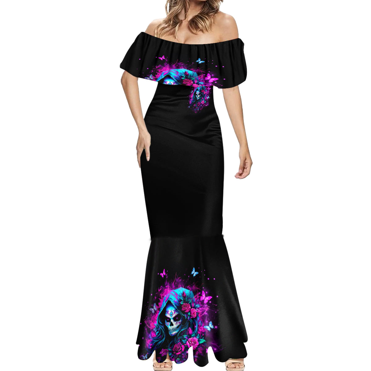 Witch Skull Mermaid Dress I'm A Good Person But Don't Give Me A Reason To Show Evil Side - Wonder Print Shop