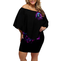 Witch Skull Off Shoulder Short Dress I'm A Good Person But Don't Give Me A Reason To Show Evil Side - Wonder Print Shop