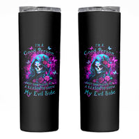 Witch Skull Skinny Tumbler I'm A Good Person But Don't Give Me A Reason To Show Evil Side - Wonder Print Shop