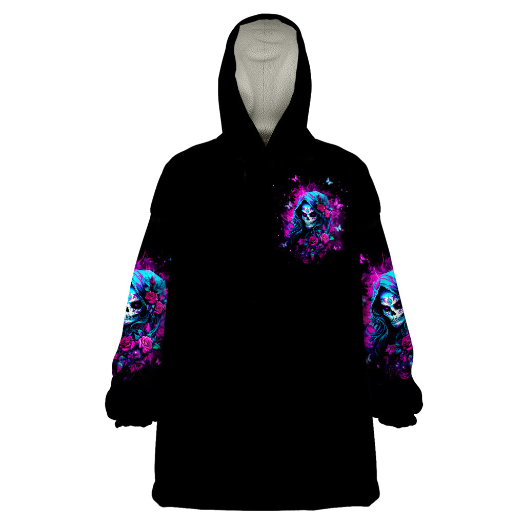 Witch Skull Wearable Blanket Hoodie I'm A Good Person But Don't Give Me A Reason To Show Evil Side - Wonder Print Shop