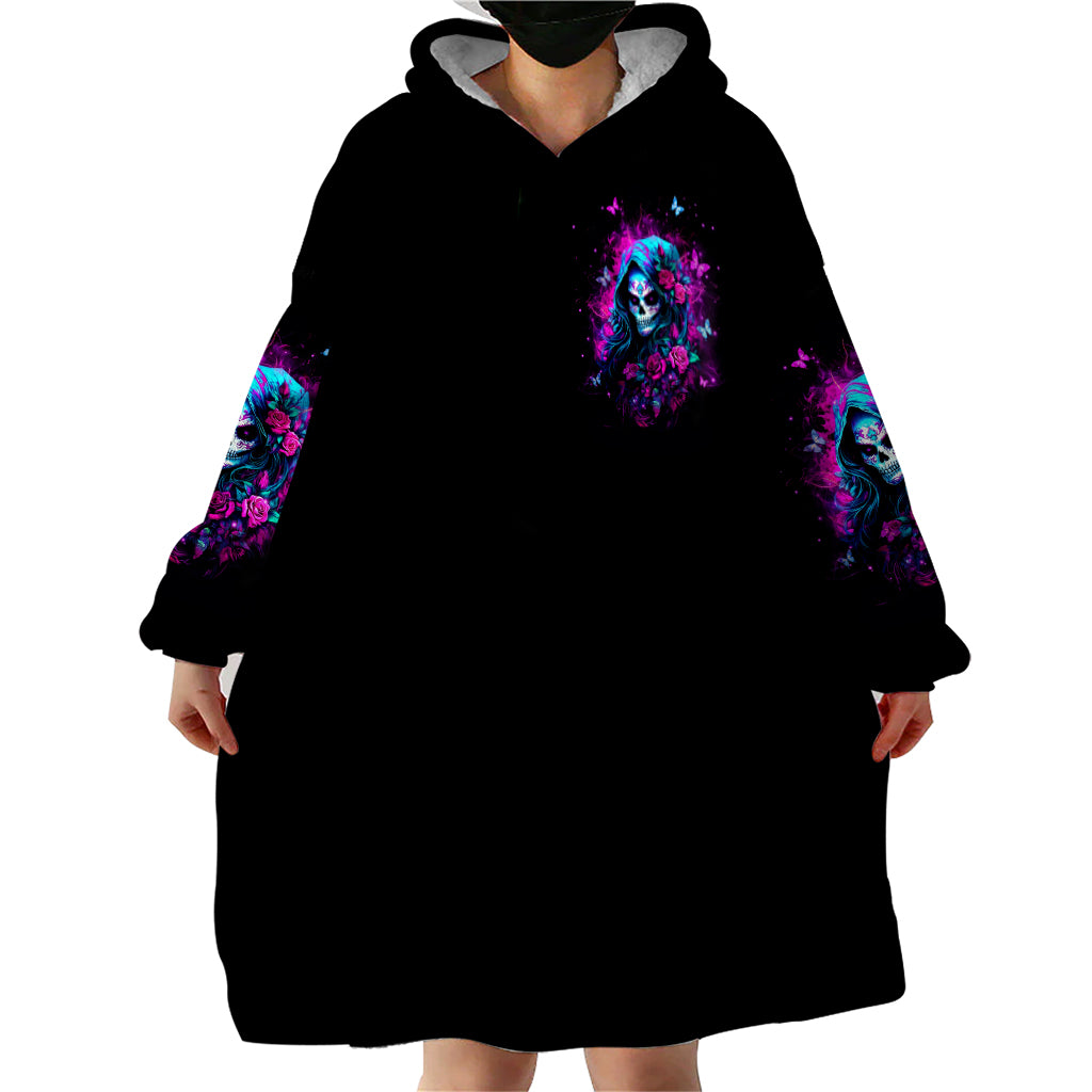 Witch Skull Wearable Blanket Hoodie I'm A Good Person But Don't Give Me A Reason To Show Evil Side - Wonder Print Shop