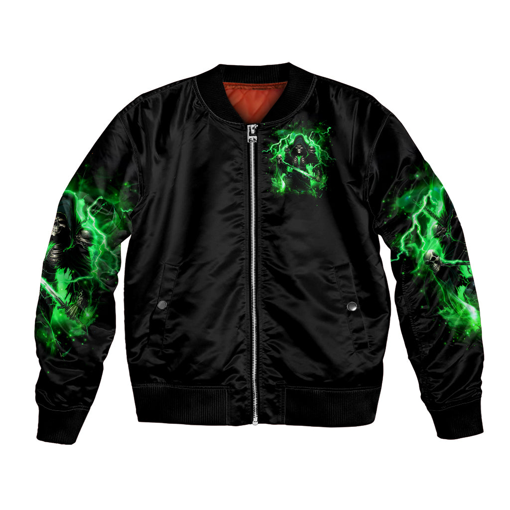 Reaper Skull Bomber Jacket That Which Does Not Kill Me Should Run - Wonder Print Shop