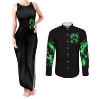 Reaper Skull Couples Matching Tank Maxi Dress and Long Sleeve Button Shirt That Which Does Not Kill Me Should Run - Wonder Print Shop