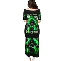 Reaper Skull Family Matching Puletasi and Hawaiian Shirt That Which Does Not Kill Me Should Run - Wonder Print Shop