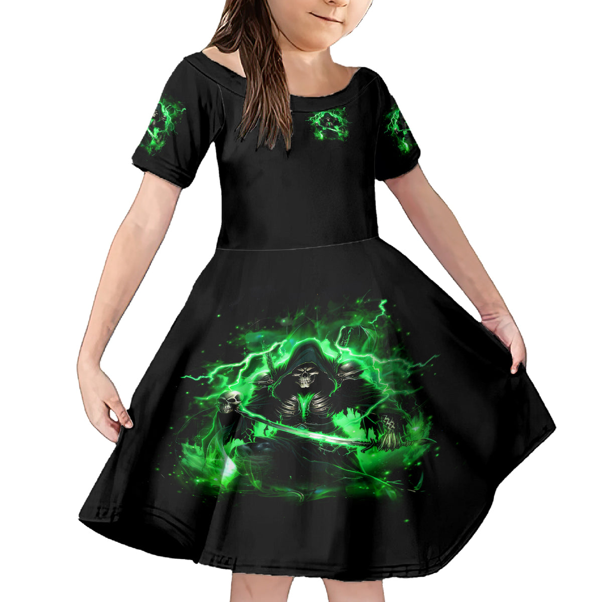 Reaper Skull Family Matching Short Sleeve Bodycon Dress and Hawaiian Shirt That Which Does Not Kill Me Should Run - Wonder Print Shop
