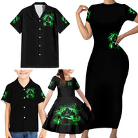 Reaper Skull Family Matching Short Sleeve Bodycon Dress and Hawaiian Shirt That Which Does Not Kill Me Should Run - Wonder Print Shop