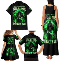 Reaper Skull Family Matching Tank Maxi Dress and Hawaiian Shirt That Which Does Not Kill Me Should Run - Wonder Print Shop