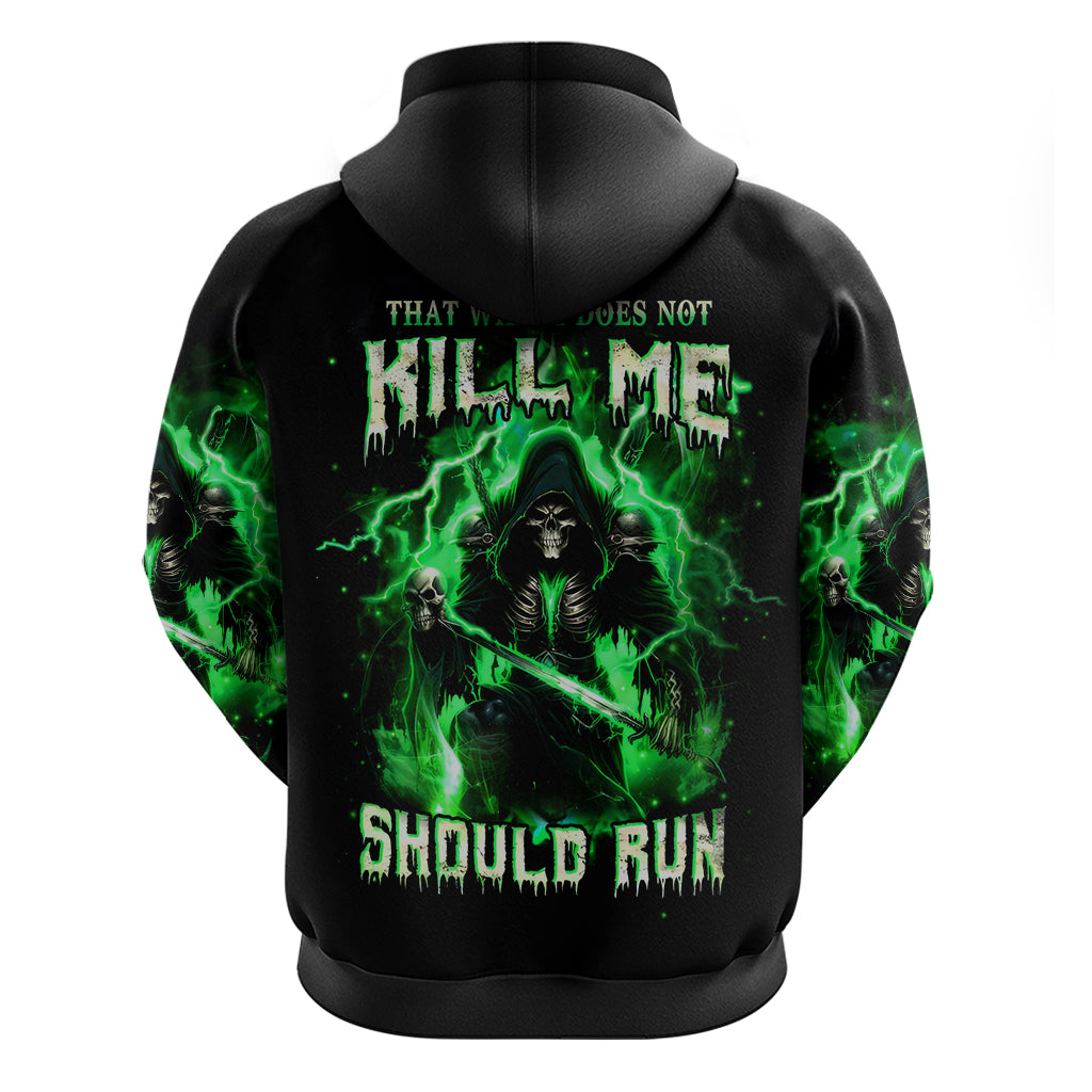 Reaper Skull Hoodie That Which Does Not Kill Me Should Run - Wonder Print Shop