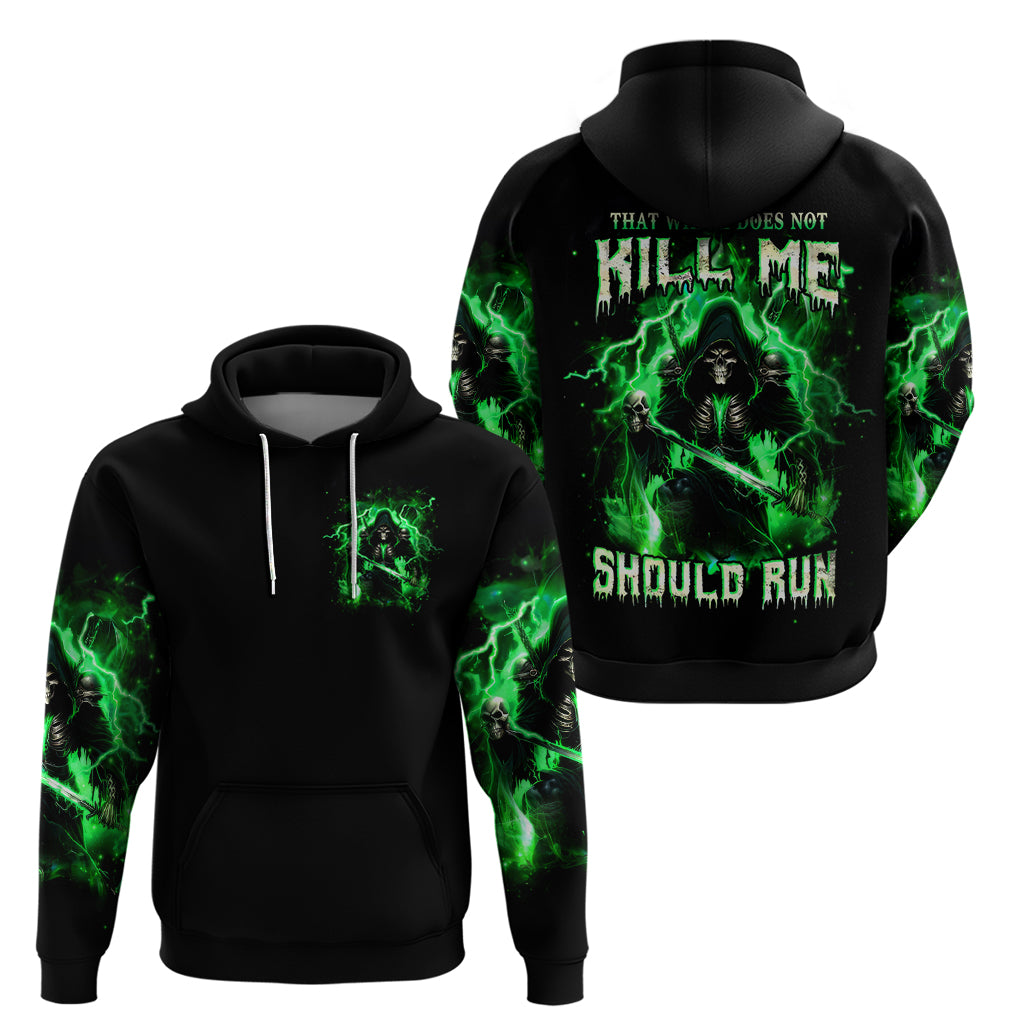 Reaper Skull Hoodie That Which Does Not Kill Me Should Run - Wonder Print Shop