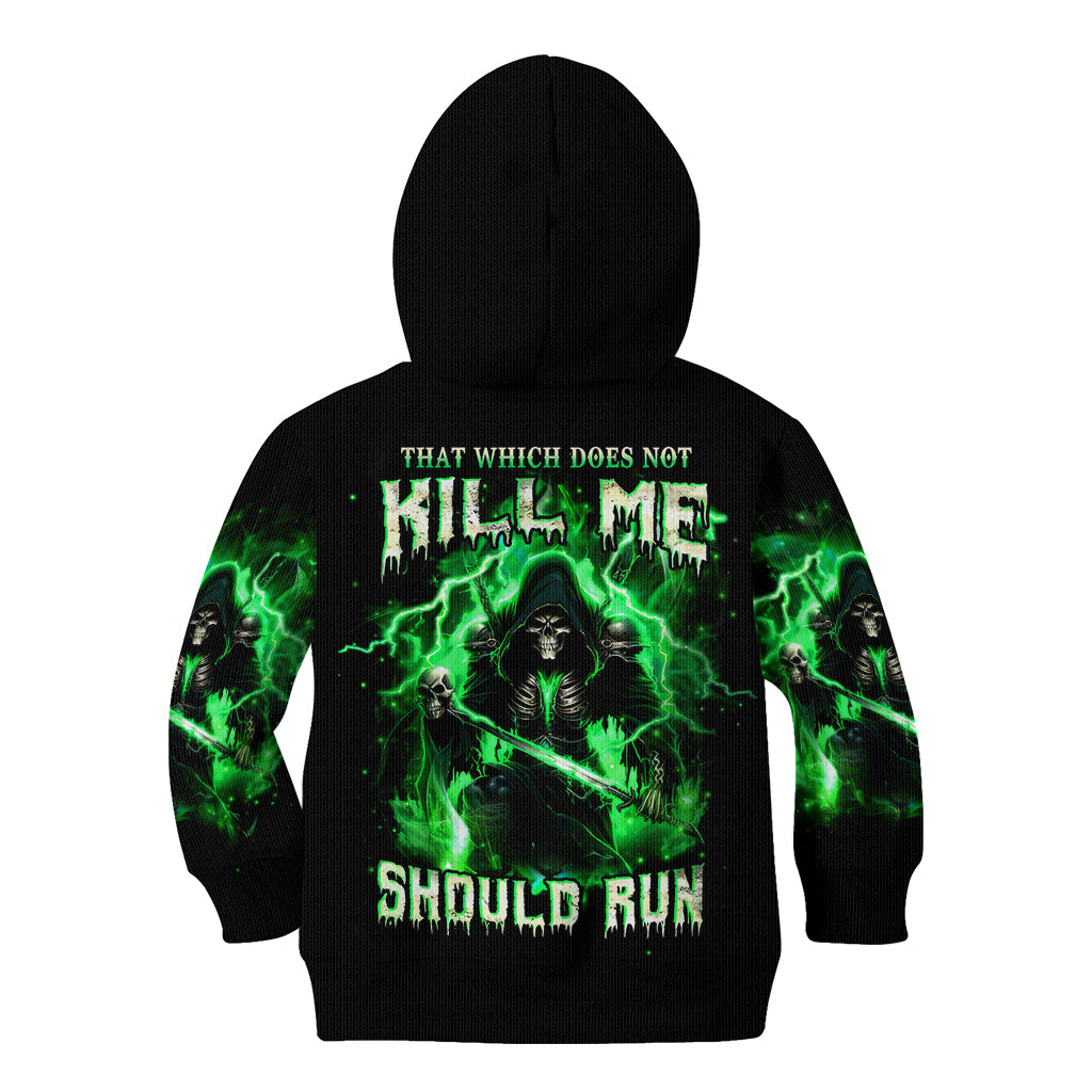 Reaper Skull Kid Hoodie That Which Does Not Kill Me Should Run - Wonder Print Shop