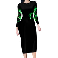 Reaper Skull Long Sleeve Bodycon Dress That Which Does Not Kill Me Should Run - Wonder Print Shop
