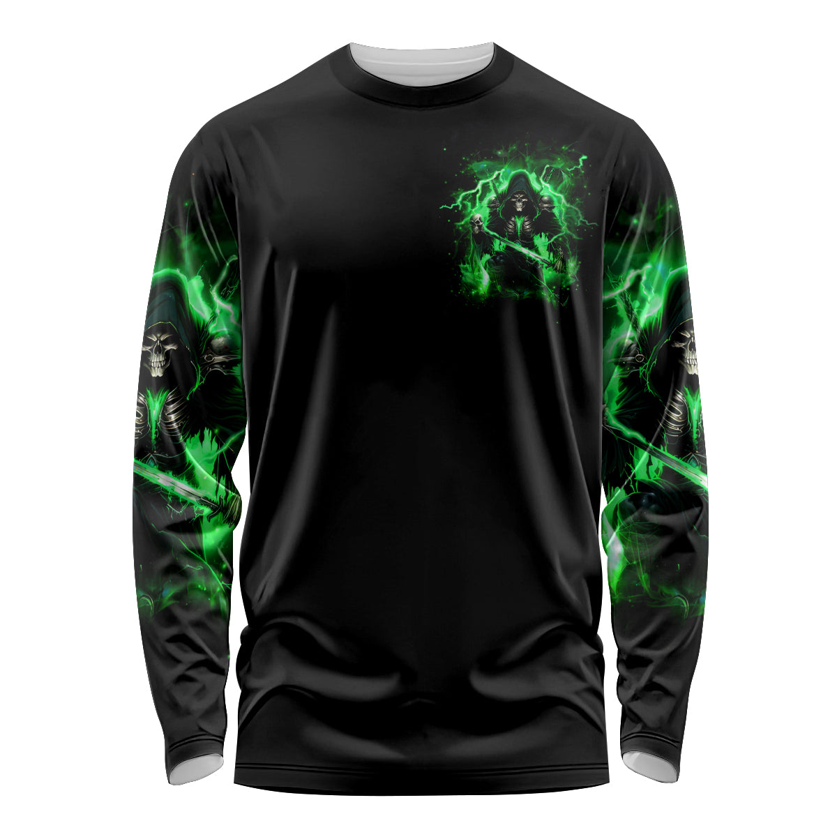 Reaper Skull Long Sleeve Shirt That Which Does Not Kill Me Should Run - Wonder Print Shop