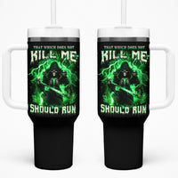 Reaper Skull Tumbler With Handle That Which Does Not Kill Me Should Run - Wonder Print Shop
