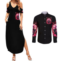Witch Skull Couples Matching Summer Maxi Dress and Long Sleeve Button Shirt She Whispered Back Iam The Storm - Wonder Print Shop