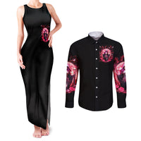 Witch Skull Couples Matching Tank Maxi Dress and Long Sleeve Button Shirt She Whispered Back Iam The Storm - Wonder Print Shop