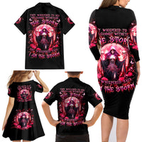 Witch Skull Family Matching Long Sleeve Bodycon Dress and Hawaiian Shirt She Whispered Back Iam The Storm - Wonder Print Shop