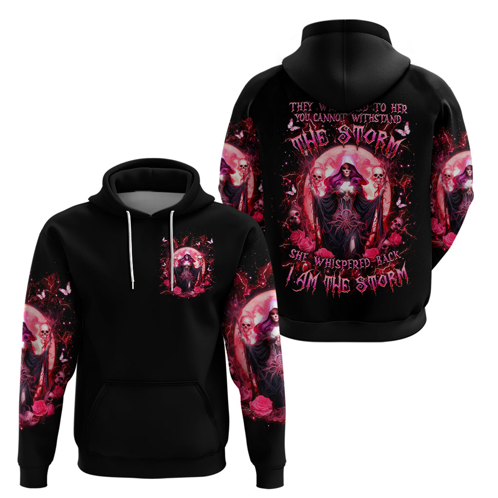 Witch Skull Hoodie She Whispered Back Iam The Storm - Wonder Print Shop