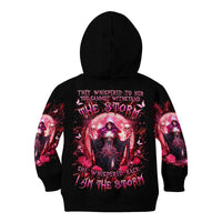 Witch Skull Kid Hoodie She Whispered Back Iam The Storm - Wonder Print Shop