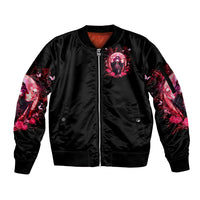 Witch Skull Sleeve Zip Bomber Jacket She Whispered Back Iam The Storm - Wonder Print Shop