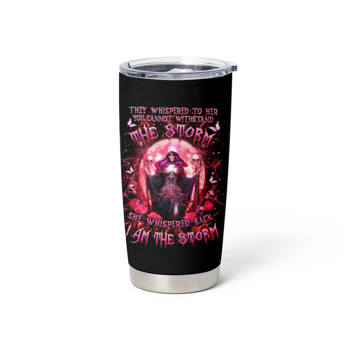 Witch Skull Tumbler Cup She Whispered Back Iam The Storm - Wonder Print Shop