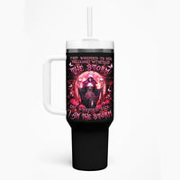 Witch Skull Tumbler With Handle She Whispered Back Iam The Storm - Wonder Print Shop