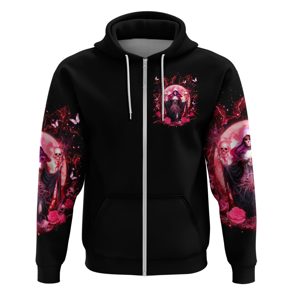 Witch Skull Zip Hoodie She Whispered Back Iam The Storm - Wonder Print Shop