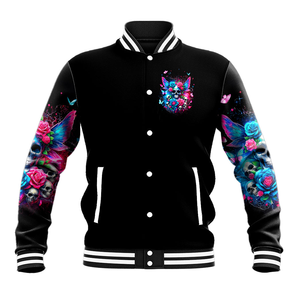 Fairy Skull Baseball Jacket Let Karma Handle Their Fate - Wonder Print Shop