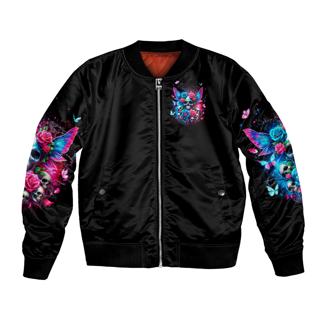 Fairy Skull Bomber Jacket Let Karma Handle Their Fate - Wonder Print Shop
