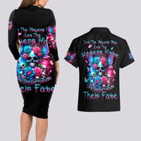 Fairy Skull Couples Matching Long Sleeve Bodycon Dress and Hawaiian Shirt Let Karma Handle Their Fate - Wonder Print Shop
