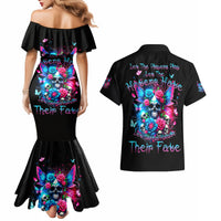 Fairy Skull Couples Matching Mermaid Dress and Hawaiian Shirt Let Karma Handle Their Fate - Wonder Print Shop