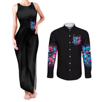 Fairy Skull Couples Matching Tank Maxi Dress and Long Sleeve Button Shirt Let Karma Handle Their Fate - Wonder Print Shop